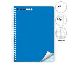Libreta espiral Abacus A4 80 hojas 4x4mm rojo