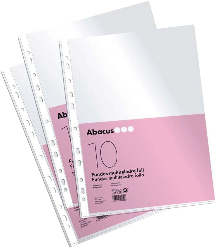 Bolsa Folio transparente PP Abacus 10u