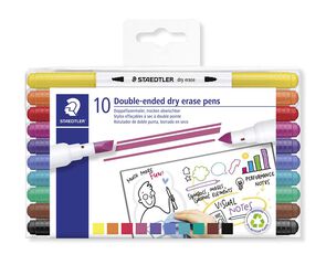 Rotuladores Pizarra blanca doble punta Staedtler 10 colores