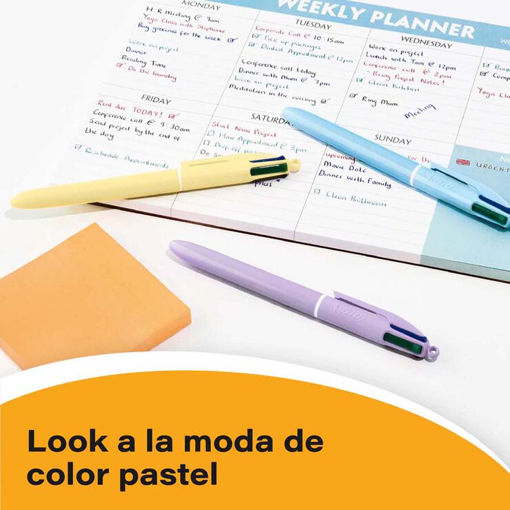 Bol&iacute;graf 4 Colors Bic Pastel 3u