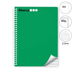 Libreta espiral Abacus A4 80 hojas pauta 2,5mm verde