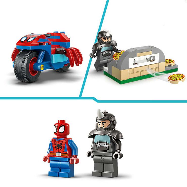 LEGO&reg; Spidey Spidey en su Moto vs. Rino 11206