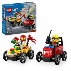 LEGO&reg; LEGO City Pack de Cotxes de Curses: Pizza vs. Cami&oacute; de Bombers 60458