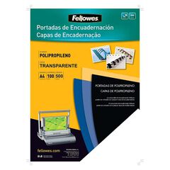 Tapes d'enquadernar A4 Fellowes PP 450 micres transparent 100u