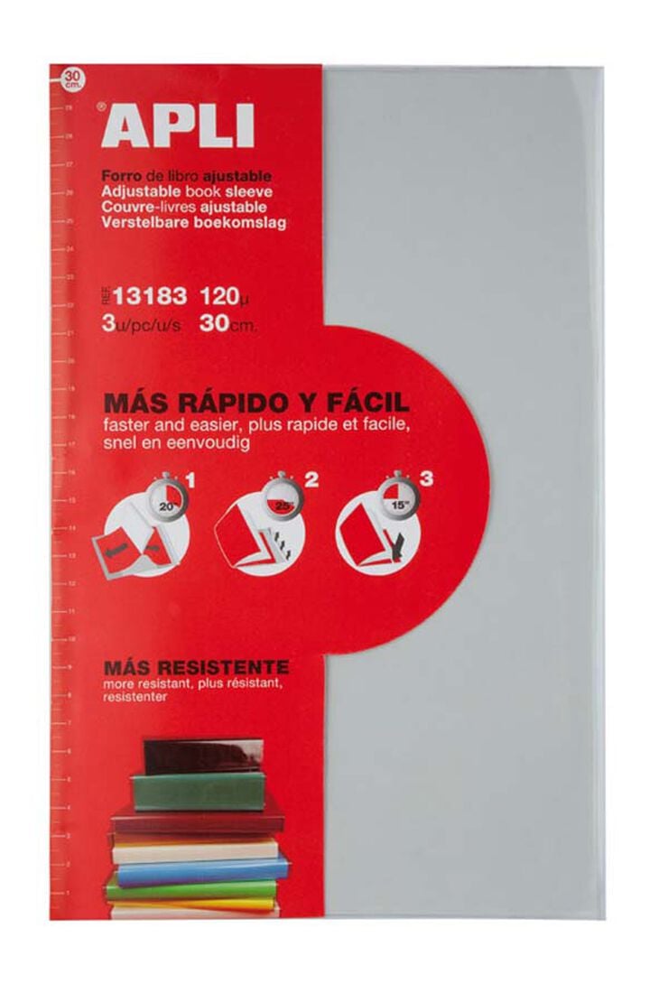 Bossa folre llibres ajustable Apli 290mm 3u