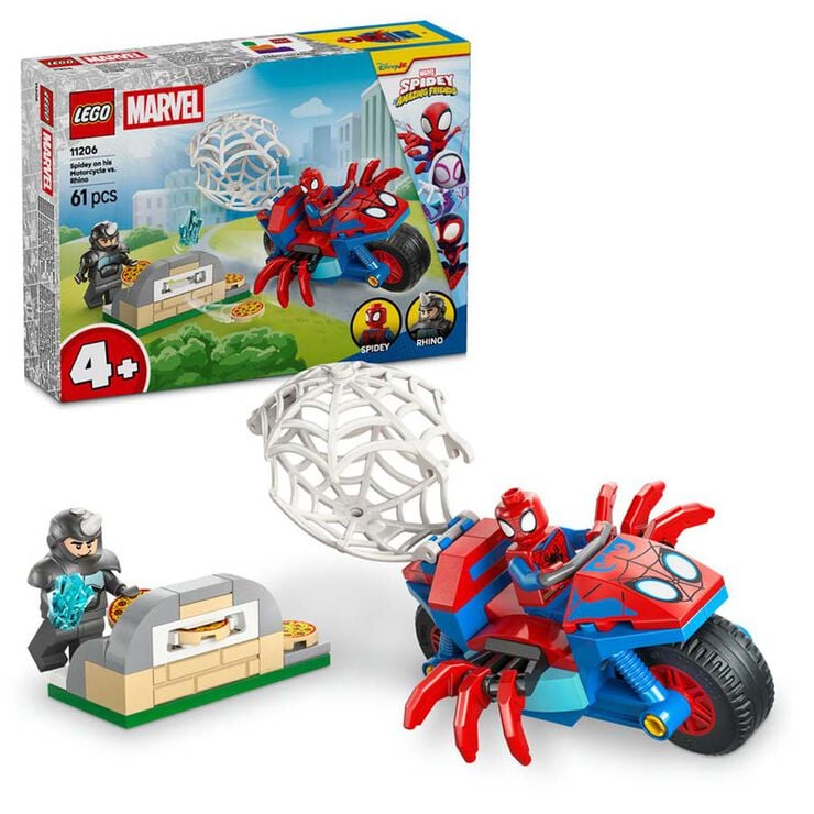 LEGO&reg; Spidey Spidey en su Moto vs. Rino 11206