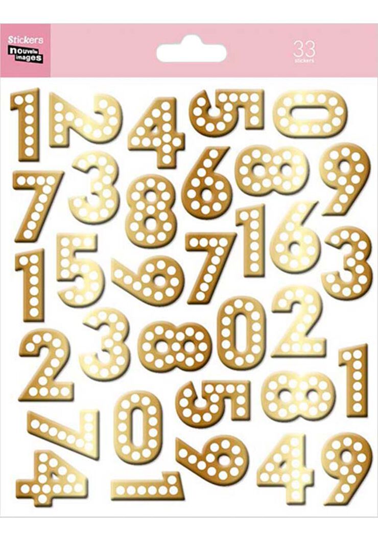 Stickers Draeger N&uacute;meros daurats 33u