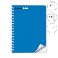 Libreta espiral Abacus A5 80 hojas raya horizontal azul