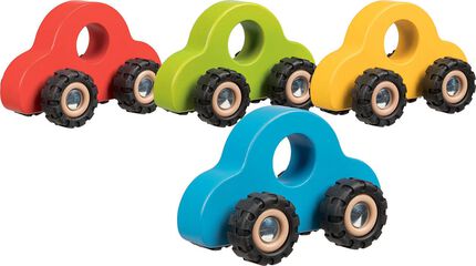 Coche de madera Goki de colores vivos