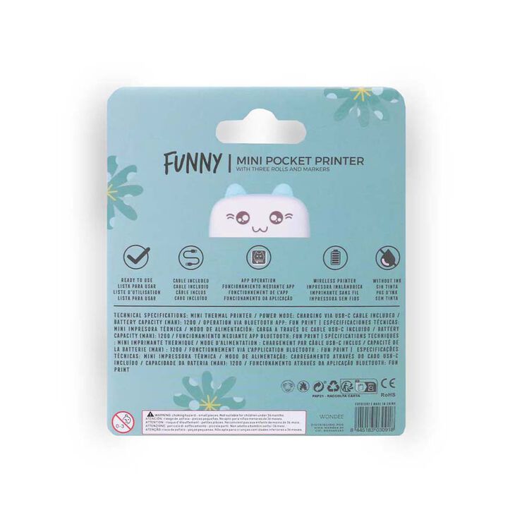 Impressora Mini Funny Kawai blau