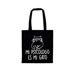 Tote bag ''Mi psic&oacute;logo es mi gato''