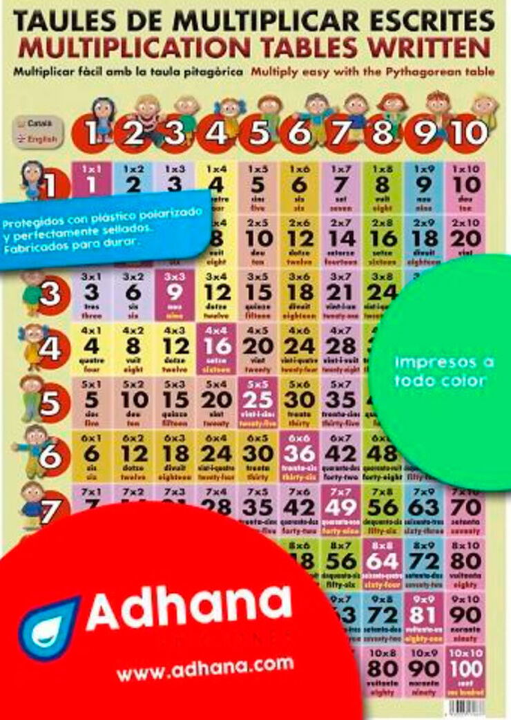 ADHAC 35X50 Taules de multiplicar