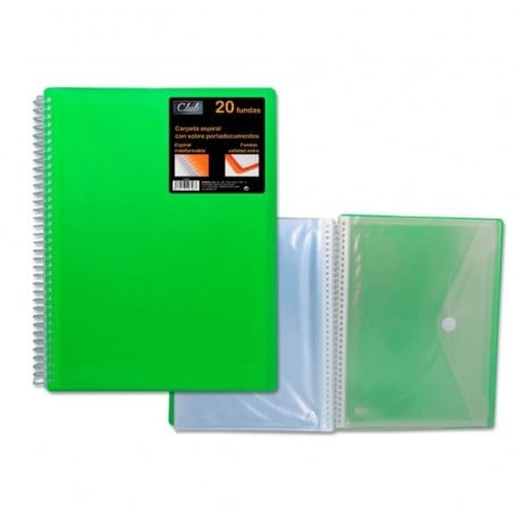 Carpeta Fundes PP Club 40 hojas verd