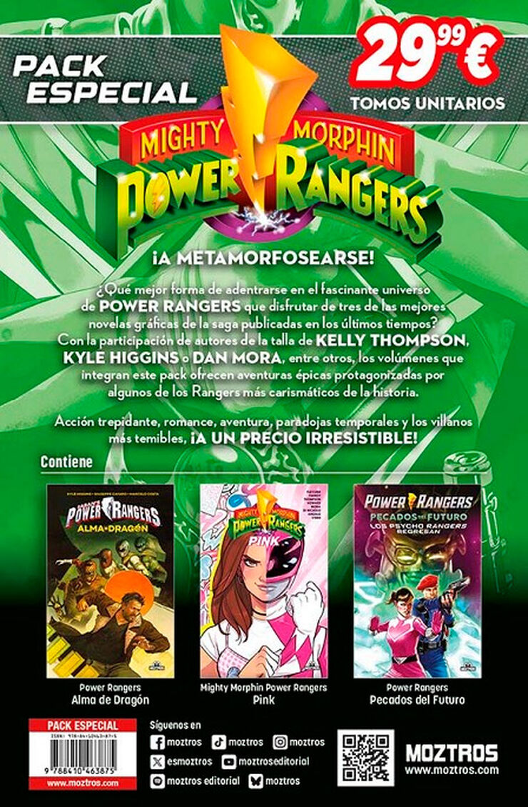 Pack especial Mighty Morphin Power Rangers