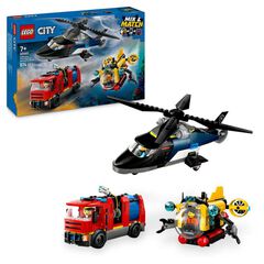 LEGO&reg; LEGO City Remix: Helic&oacute;ptero, Cami&oacute;n de Bomberos y Submarino 60462