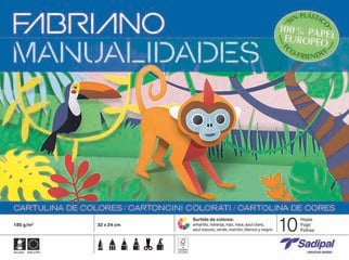 Bloc de Cartulinas Sadipal 24x32cm colores surtidos 10 hojas