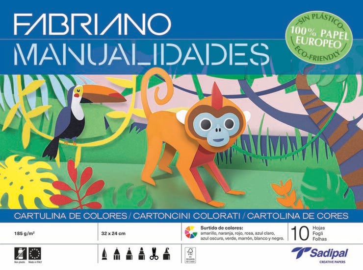 Bloc de Cartulinas Sadipal 24x32cm colores surtidos 10 hojas