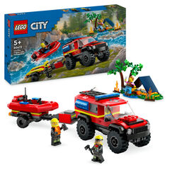 LEGO&reg; City Cami&oacute; de Bombers 4x4 amb Vaixell de Rescat 60412
