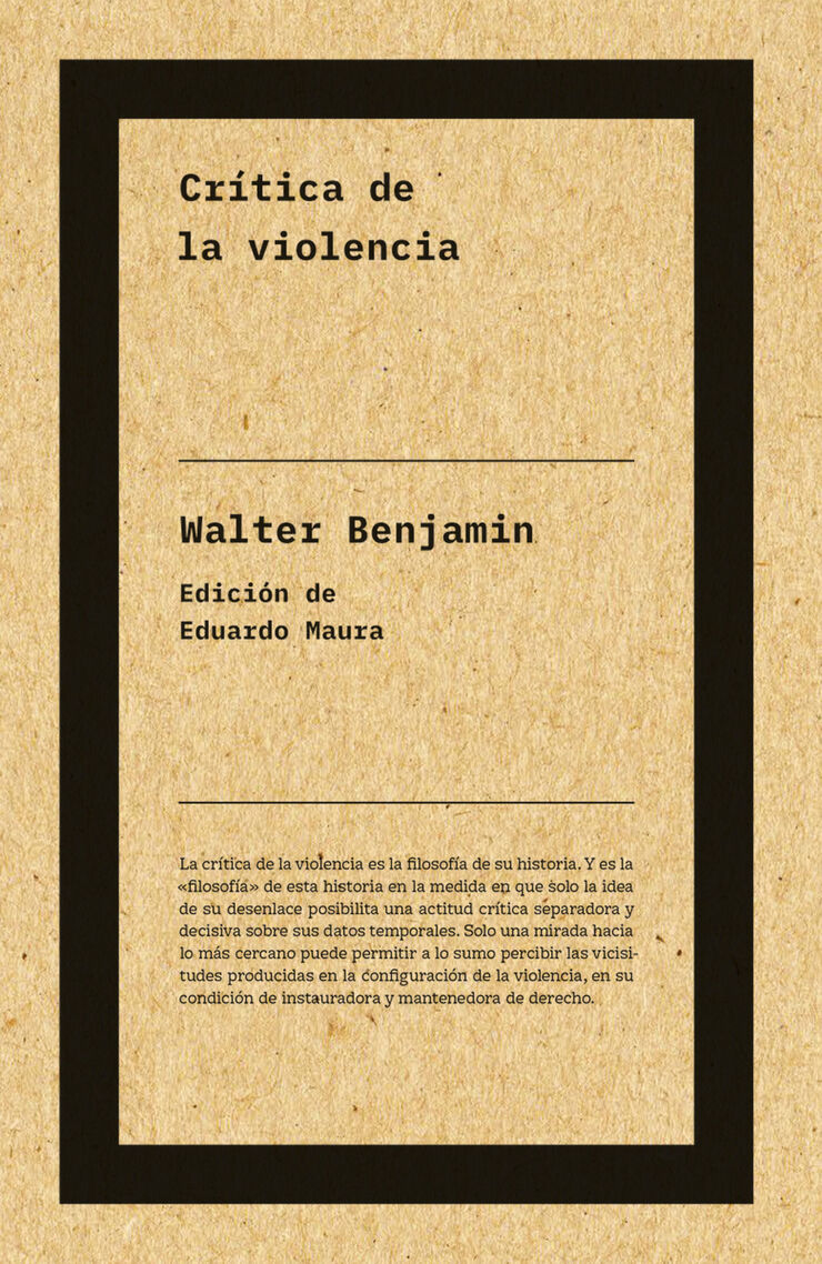 Cr&iacute;tica De La Violencia