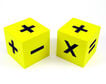 Dado 6 caras signos matem&aacute;ticos 2 unidades