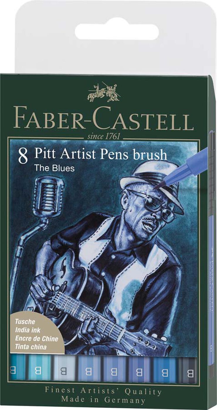 Pitt Artist Pen Faber-Castell The Blues 8 cues blaves