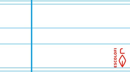 Llibreta grapada Escolofi A4 50 fulls montessori pauta 5 blau