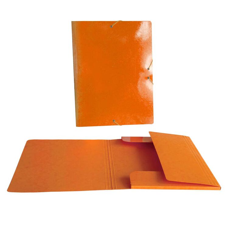Carpeta de cart&oacute;n con gomas sin bolsa Senfort Folio naranja