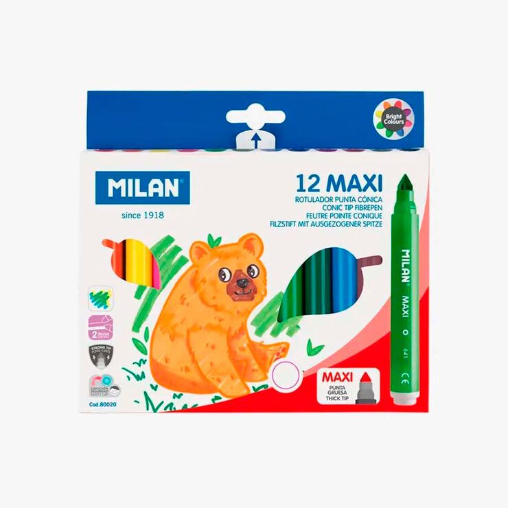 Retoladors Milan Maxi 12 colors