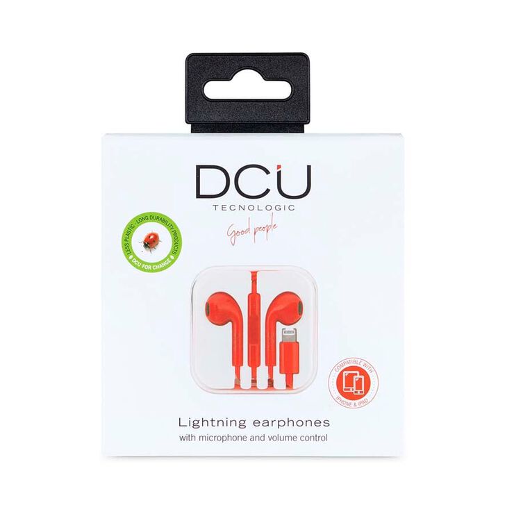 Auriculares St&eacute;reo Conector Lightning rojo