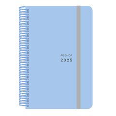 Agenda espiral Senfort A5 setm/vista catal&agrave; 2025 Pastel blau