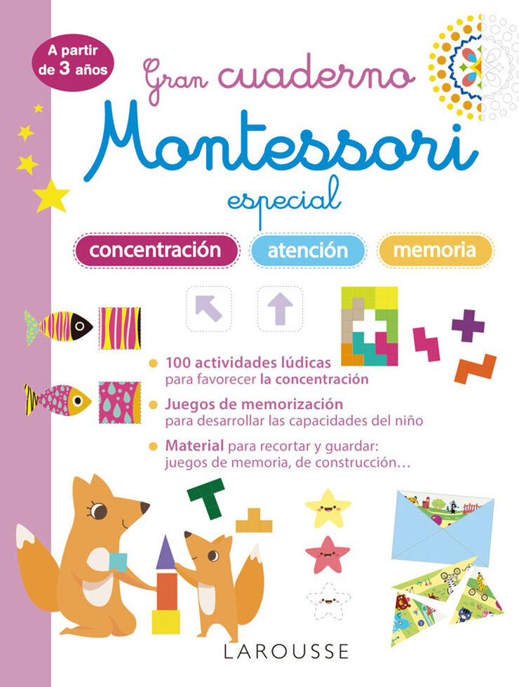 Gran cuaderno Montessori especial concentraci&oacute;n, atenci&oacute;n y memoria. A partir de 3 a&ntilde;os
