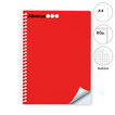 Libreta espiral Abacus A4 80 hojas 6x6mm rojo