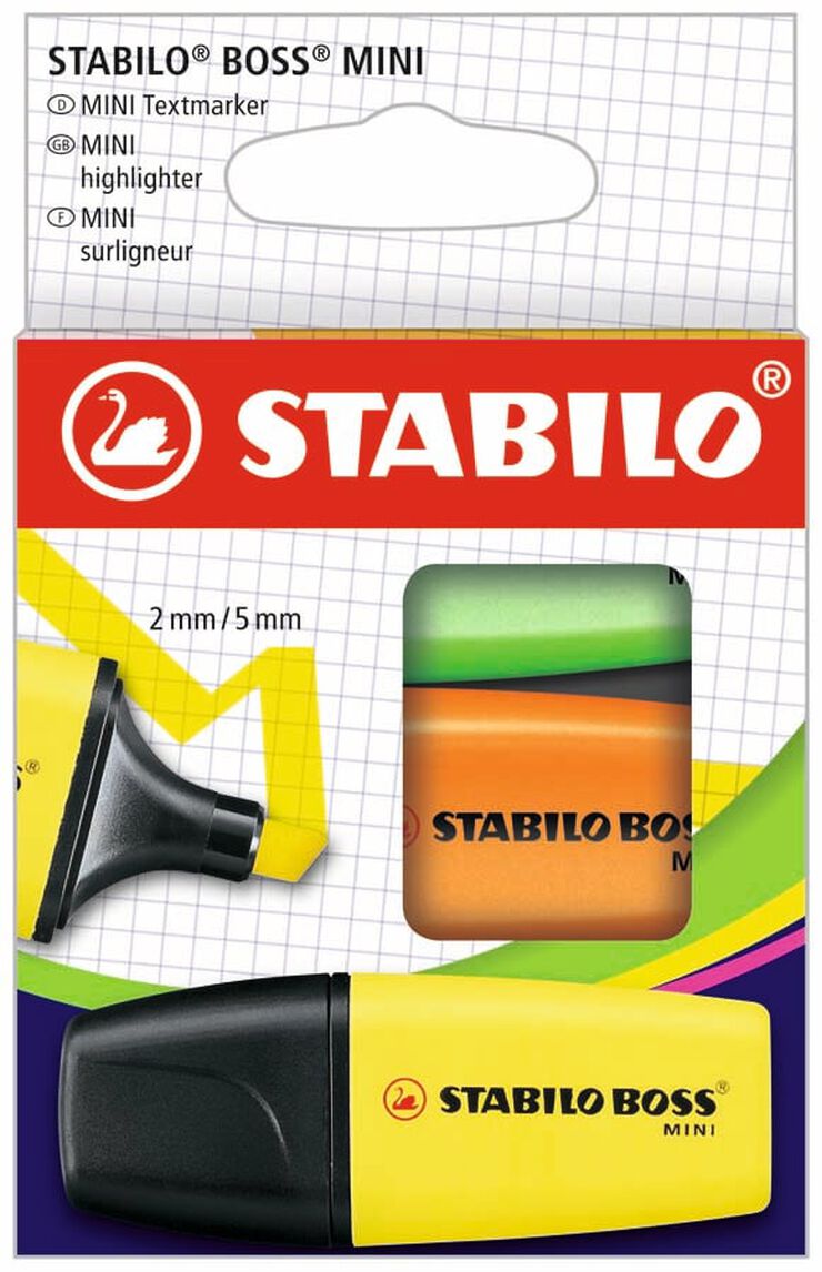 Marcadors fluorescents Stabilo Boss Mini 3 colors