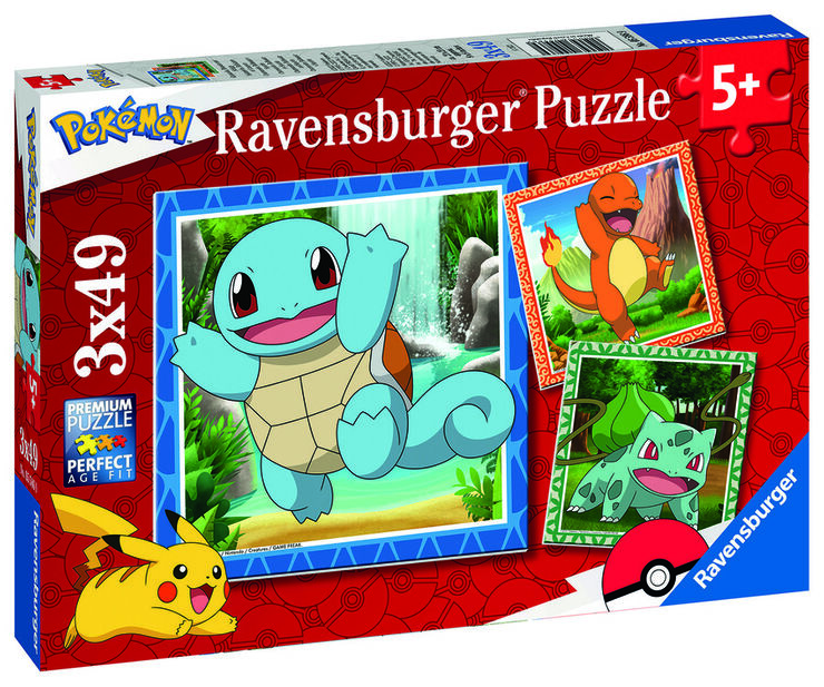 Puzle 3x49 peces Pok&eacute;mon