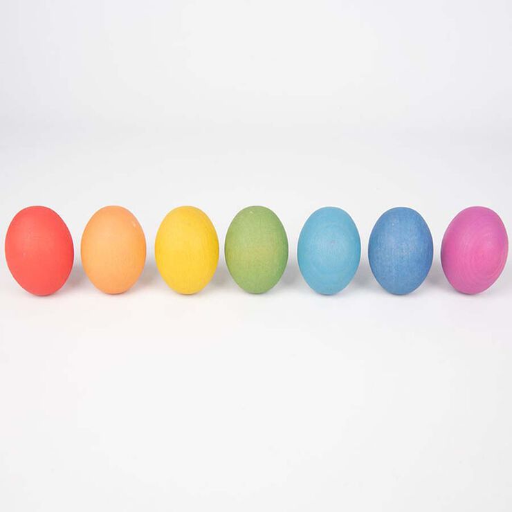 Ous de fusta de colors 7 unitats