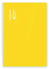 Libreta espiral Escolofi A4 liso 80 hojas amarillo
