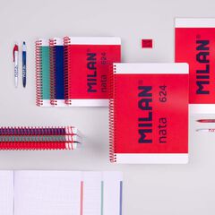 Libreta A5 espiral 80 hojas 5x5mm Milan Nata 624 azul