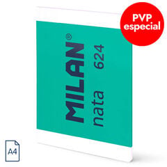 Libreta A4 48 hojas liso Milan Nata 624 verde