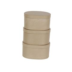 Cajas ovaladas papel mach&eacute; D&eacute;copatch Pack 3u