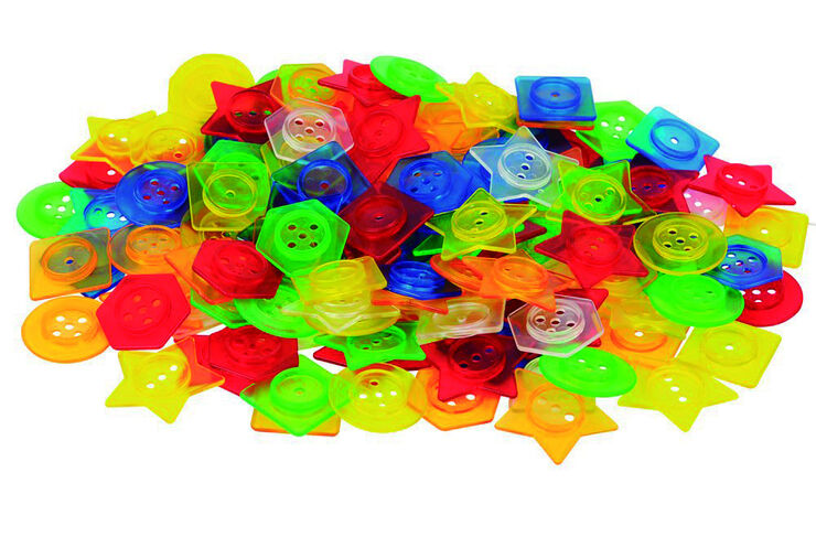 Botones Thick Educational Transl&uacute;cidos 12 lazos Multicolor