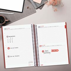 Agenda Finocam 16 meses Ikon E10 d&iacute;a/p&aacute;g mult 2025-26 burdeus