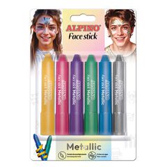 Maquillaje Alpino Face Stick colores met&aacute;licos 6u