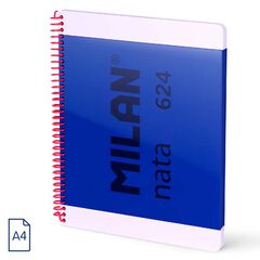 Libreta A4 espiral 80 hojas 5x5mm Milan Nata 624 azul