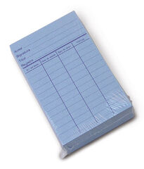 Fichas Biblioteca Pr&eacute;stamo (azul)75x125 100u