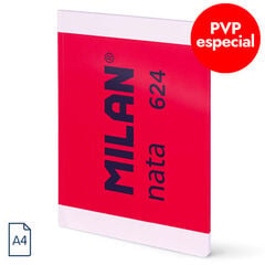 Libreta A4 48 hojas liso Milan Nata 624 rosa