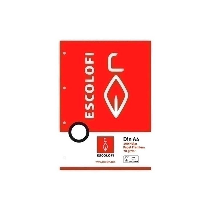 Recanvi Escolofi A4 pauta 3,5mm 4 forats