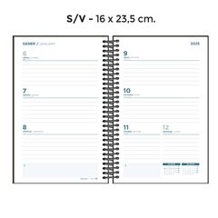 Agenda espiral Senfort A5 setm/vista catal&agrave; 2025 marbre