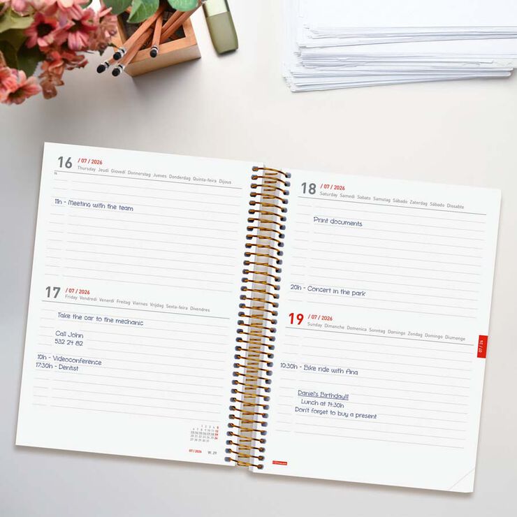 Agenda Finocam espiral 18 meses E10 2d&iacute;a/p&aacute;g mult 2025-26 girl