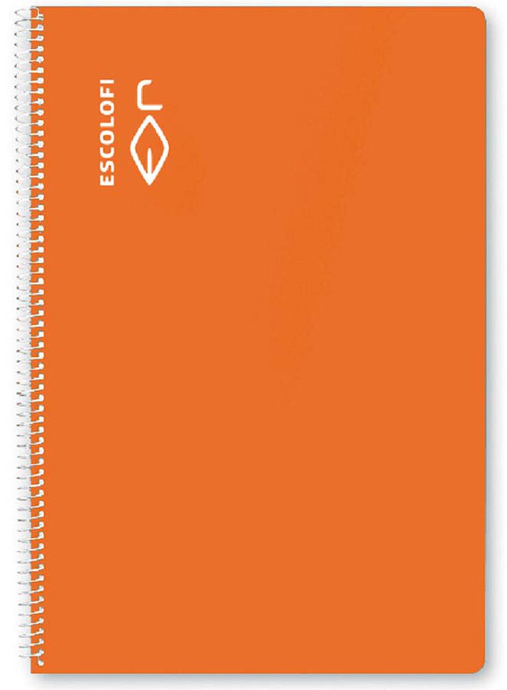 Libreta espiral Escolofi A5 50 hojas rayado horizontal margen naranja