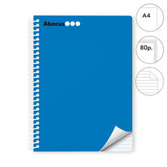 Libreta espiral Abacus A4 80 hojas raya horizontal azul